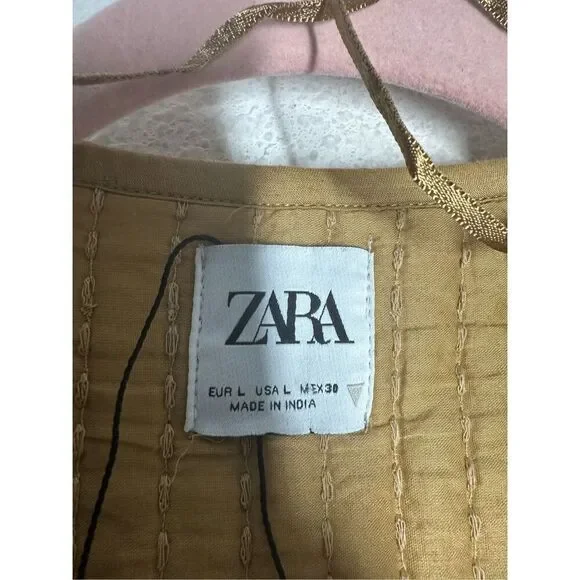NWOT Zara Embroidered Quilted Vest Size L - Picture 6 of 13